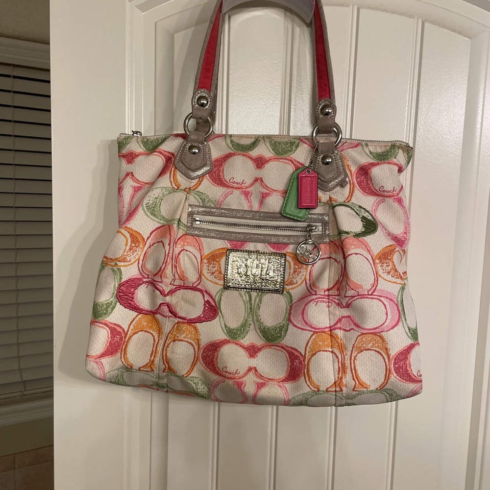 Coach Colorful Signature Tote Bag
